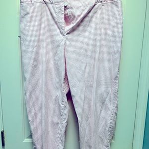 Talbots perfect crop pink and white gingham pants